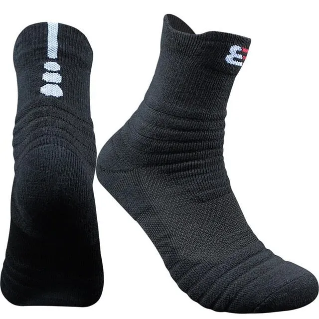 1 Paar Basketball Socken Herren Lang Verdickte Handtuchboden Baumwollsocken Outdoor Laufen Badminton Tennis Mittlere Röhre Sportsocken
