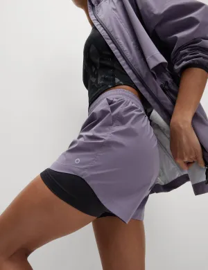 360° reflektierende gestaffelte Laufshorts - Lila