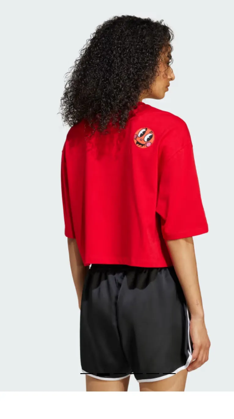ADIDAS ORIGINALS GRAFIK-T-SHIRT (Damen) - Rote Adidas Kleidung