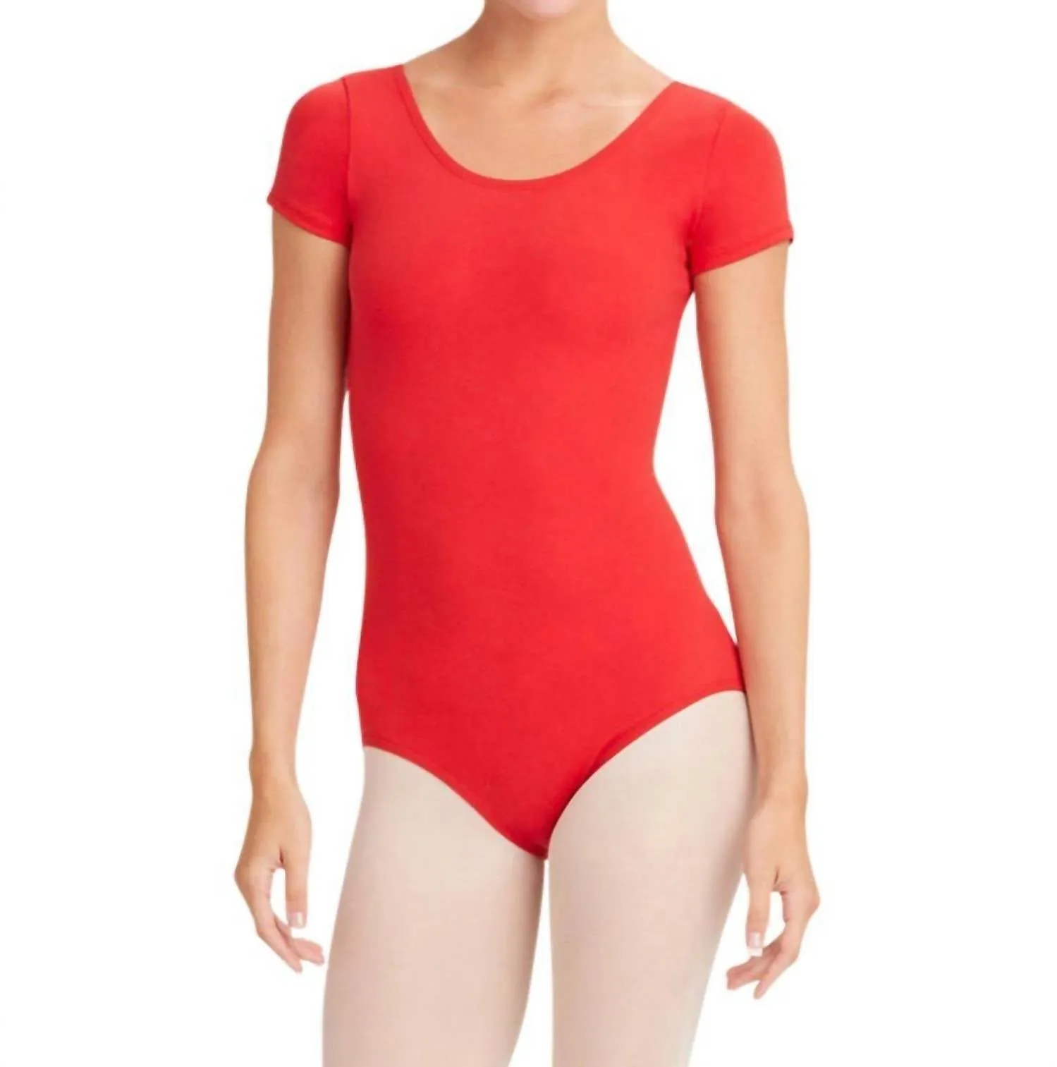 Erwachsenen-Leotard mit kurzen Ärmeln in Rot