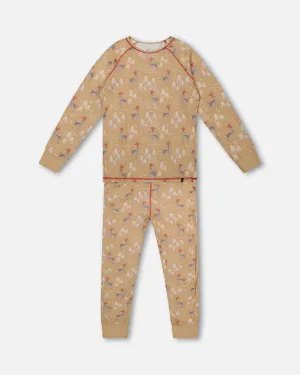 Zweiteiliger Weihnachts-Pyjama-Set für erwachsene Frauen