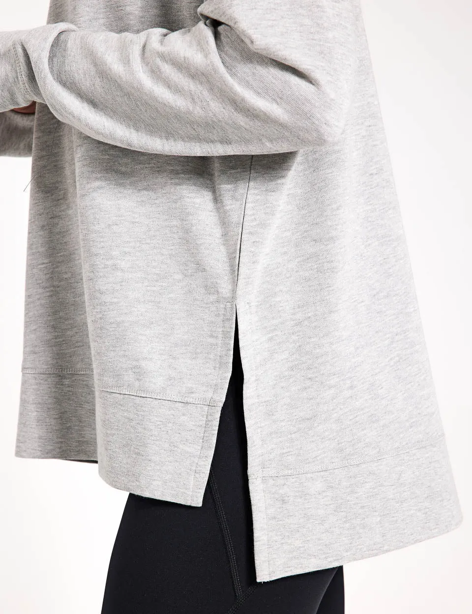 After Class Longline Sweatshirt - Hellgrau Meliert