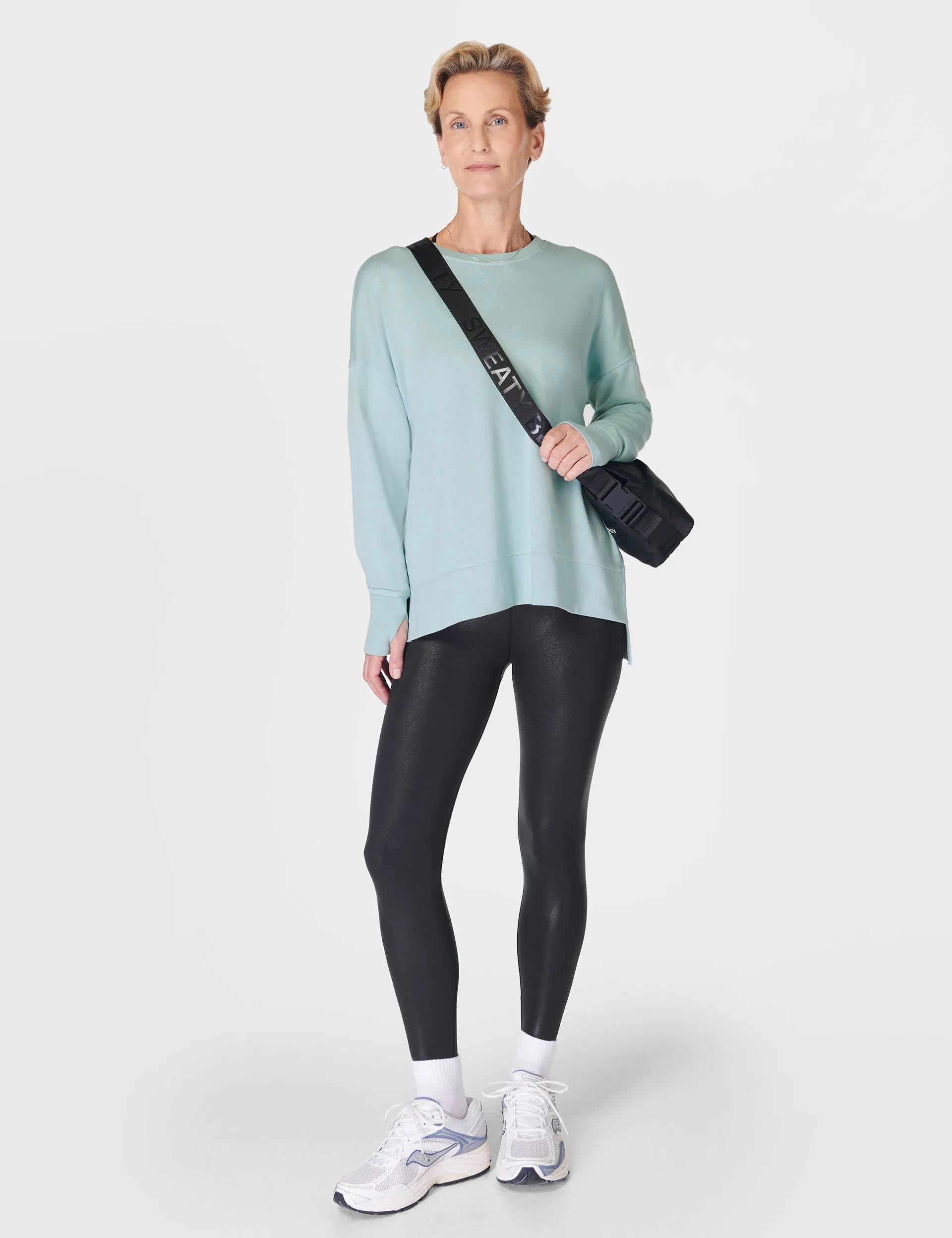 After Class Longline Sweatshirt - Gedämpftes Petrolblau