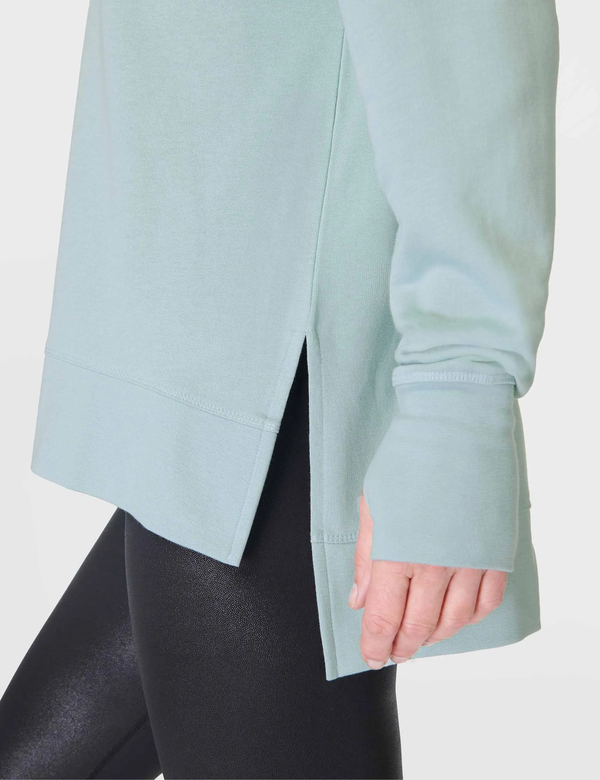 After Class Longline Sweatshirt - Gedämpftes Petrolblau