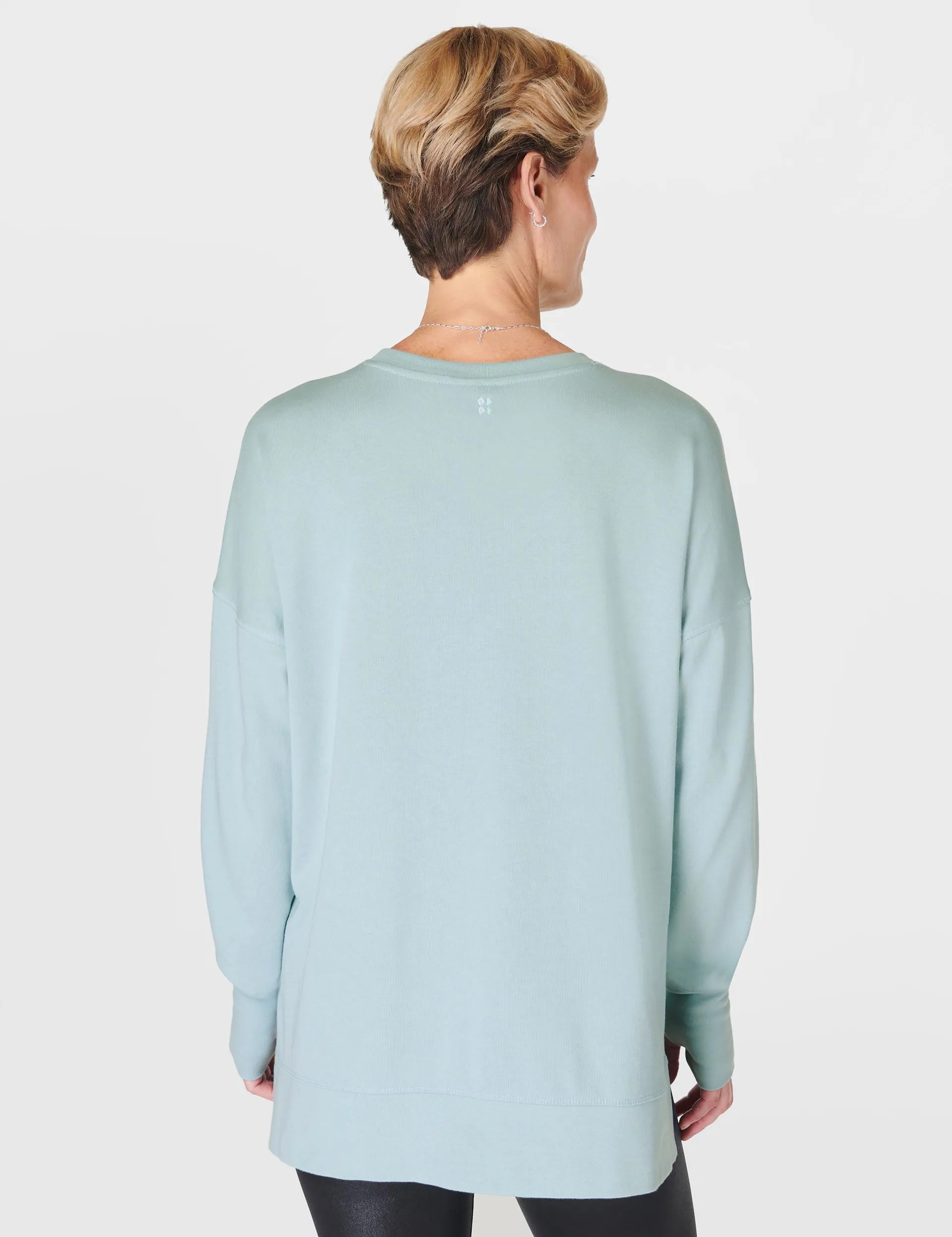 After Class Longline Sweatshirt - Gedämpftes Petrolblau