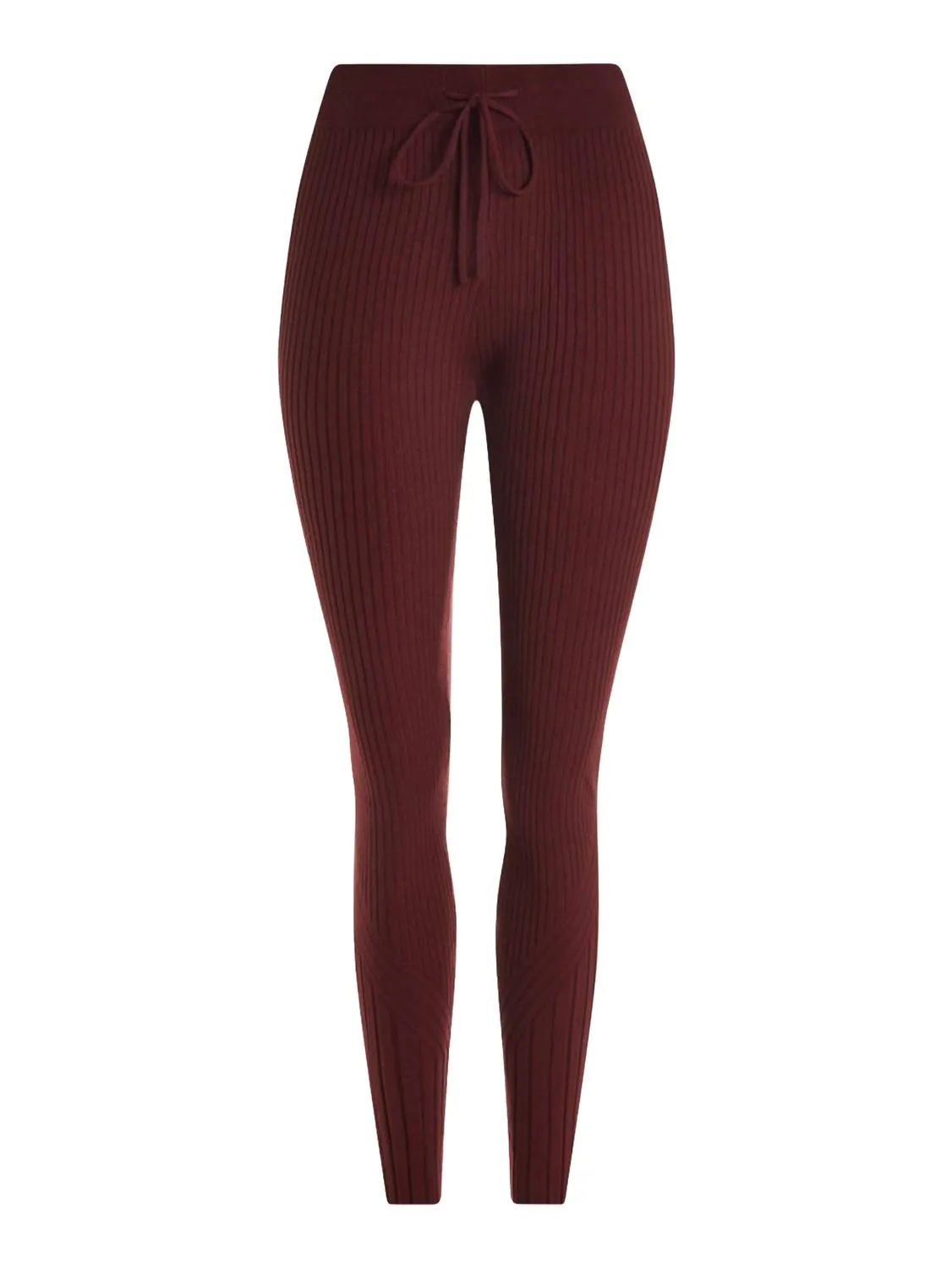 Aiden Strick-Legging in Rot-Schokolade