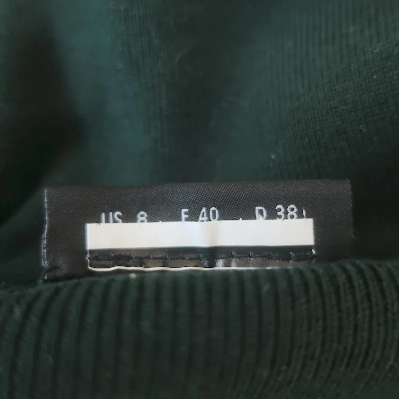 AKRIS Kragen Strickoberteil Dunkelgrün Größe US 8 Kurzarm Pullover
