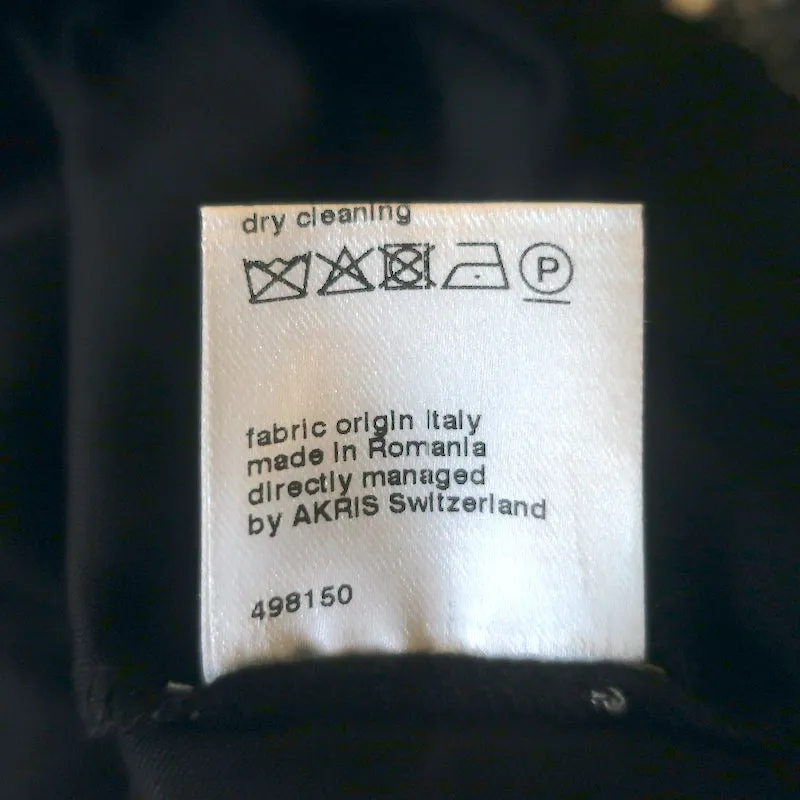 Akris Punto Polka-Punkt-Spitzenbluse Schwarz Größe 4 Langarm-Turtleneck-Top