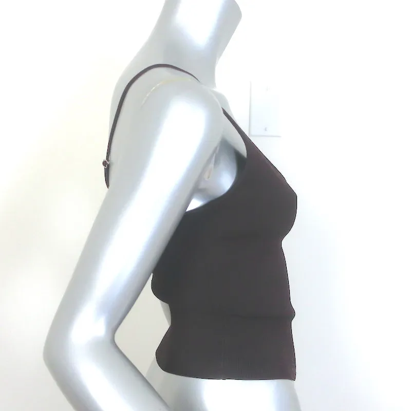 A.L.C. Ava Stretch Strick-Tanktop Dunkelbraun Größe S