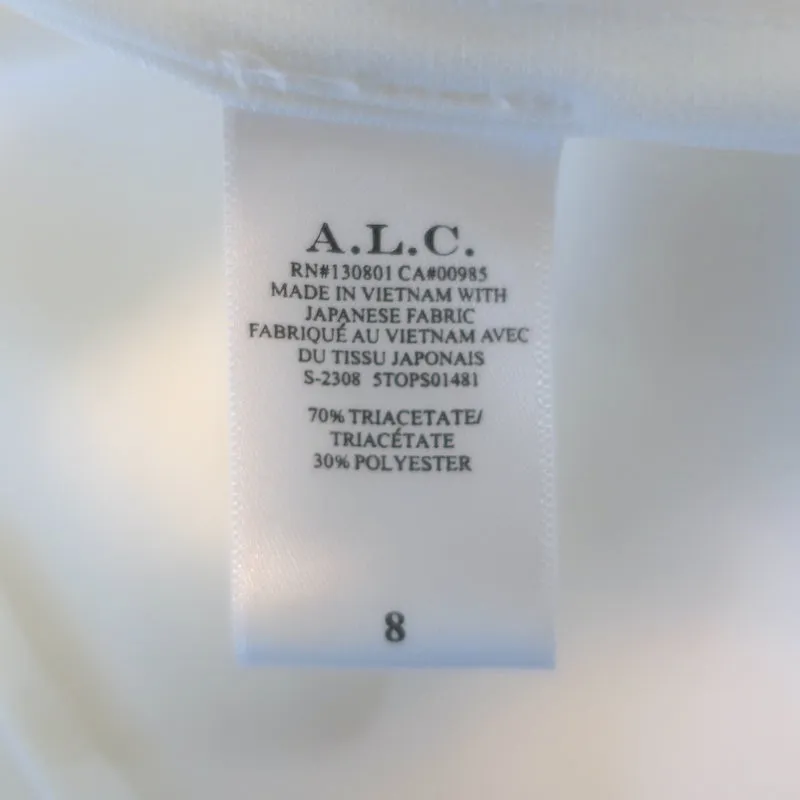 A.L.C. Carey II Puffärmeliges Top Weiß Krepp Größe 8