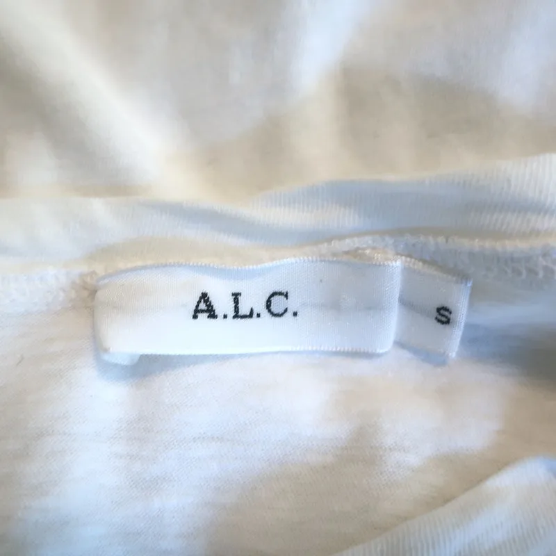 A.L.C. Kati Puff-Ärmel T-Shirt Weiß Baumwolle Größe Small Kurzarmoberteil
