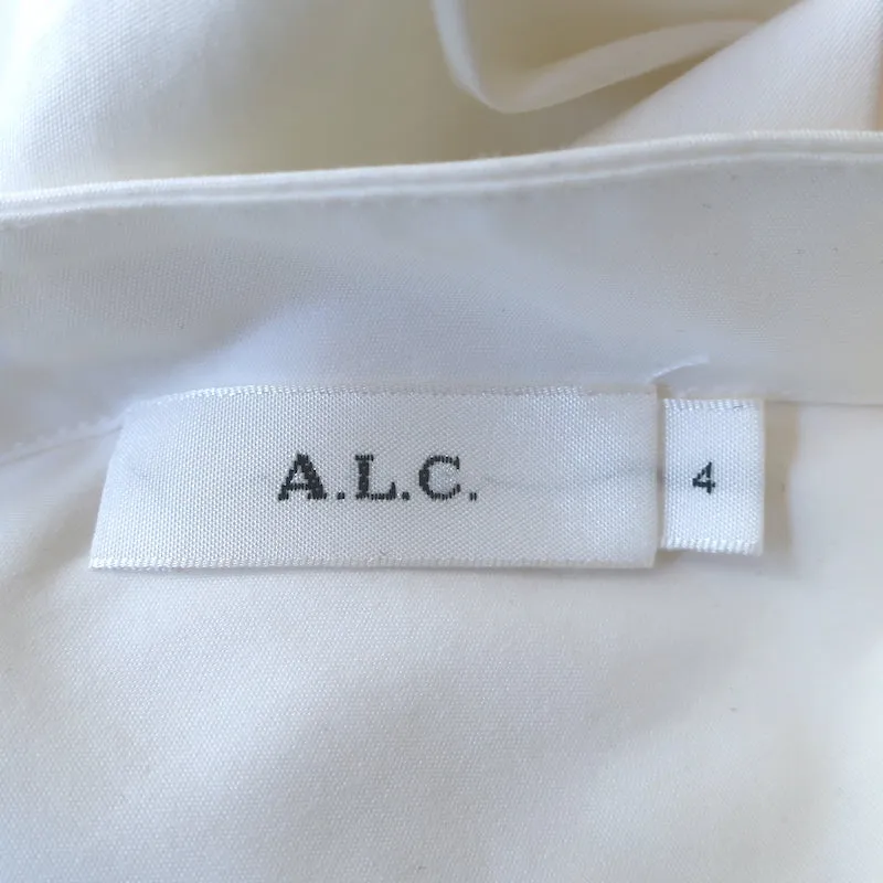 A.L.C. Spitzen-Rückenteil Oberteil Weiß Dehnbare Baumwolle Größe 4 Kurzarmbluse
