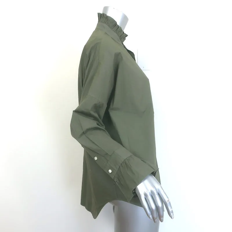 Alex Mill Rüschen-Hemd Army Green Größe Medium Langarm Oberteil