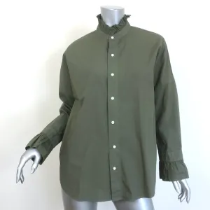 Alex Mill Rüschen-Hemd Army Green Größe Medium Langarm Oberteil