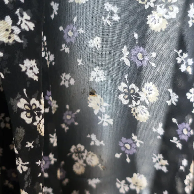 Alexander McQueen Bluse mit drapierter Front schwarze Blumenprint Chiffonseide Größe 38
