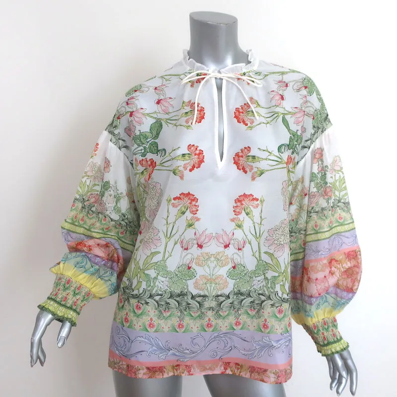 Alice   Olivia Langarmbluse Julius Blumenmuster Baumwolle-Seide Größe M
