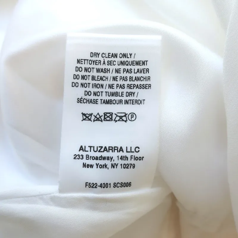 Altuzarra Toppi Wickelbluse Weiß Dehnbare Baumwolle Größe 38 Ärmellose Bluse NEU