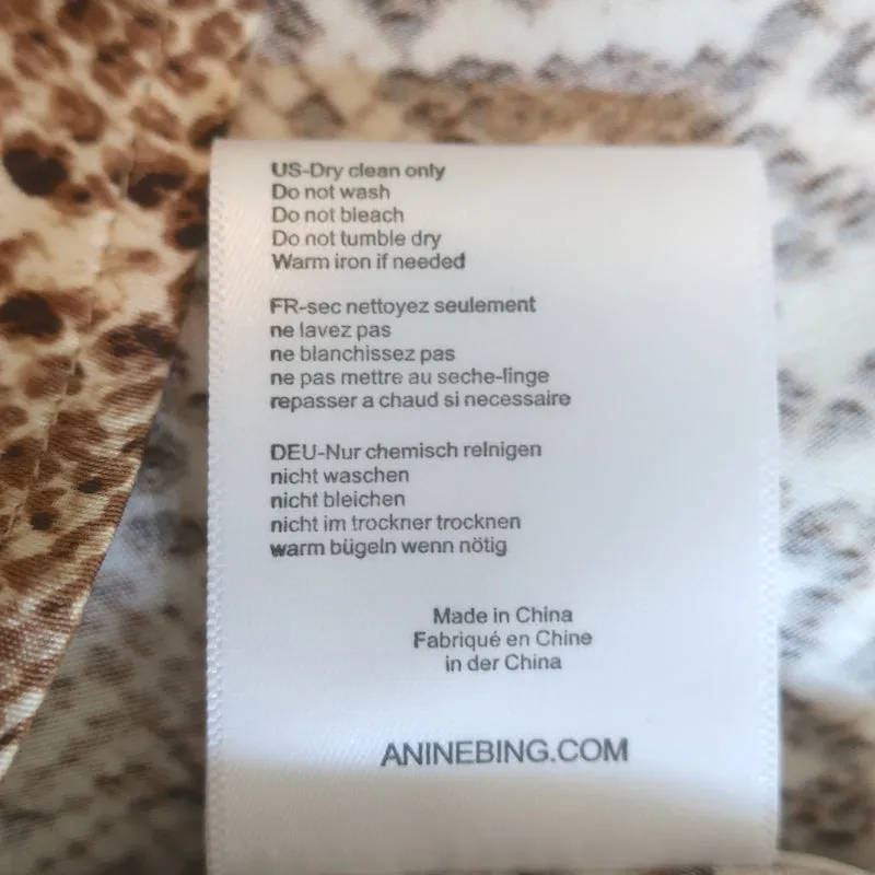 Anine Bing Spitzenbesetztes Cami Beige Python-Print Charmeuse-Seide Größe S NEU