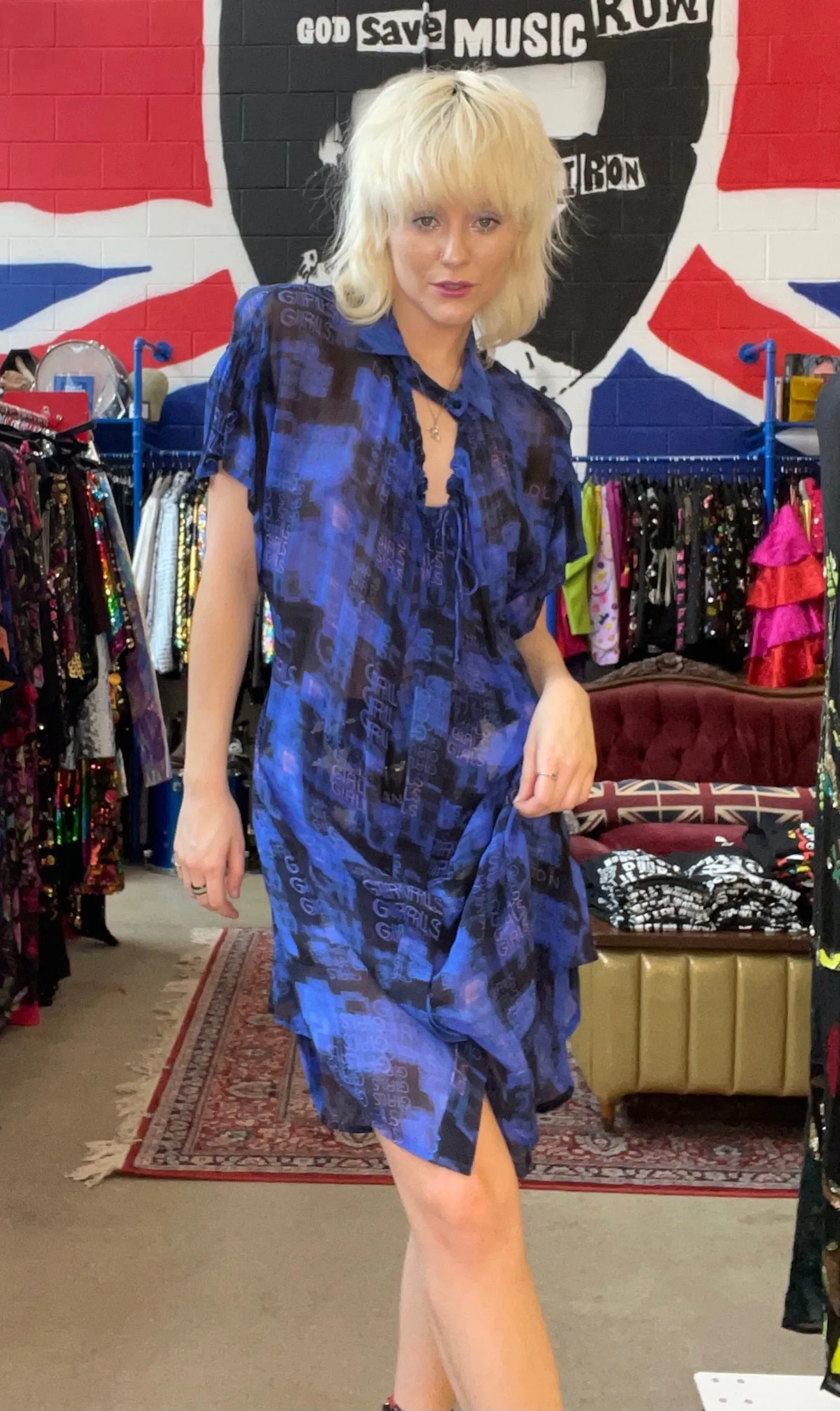 Any Old Iron Blau Mädchen Mädchen Mädchen Shirt Kleid