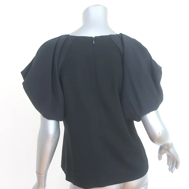 Armani Collezioni Bluse mit Puffärmeln Schwarz Wolle-Mix Größe 8