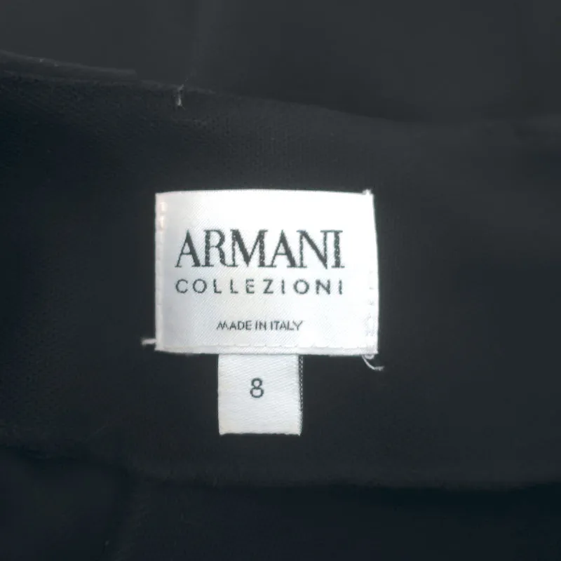 Armani Collezioni Bluse mit Puffärmeln Schwarz Wolle-Mix Größe 8