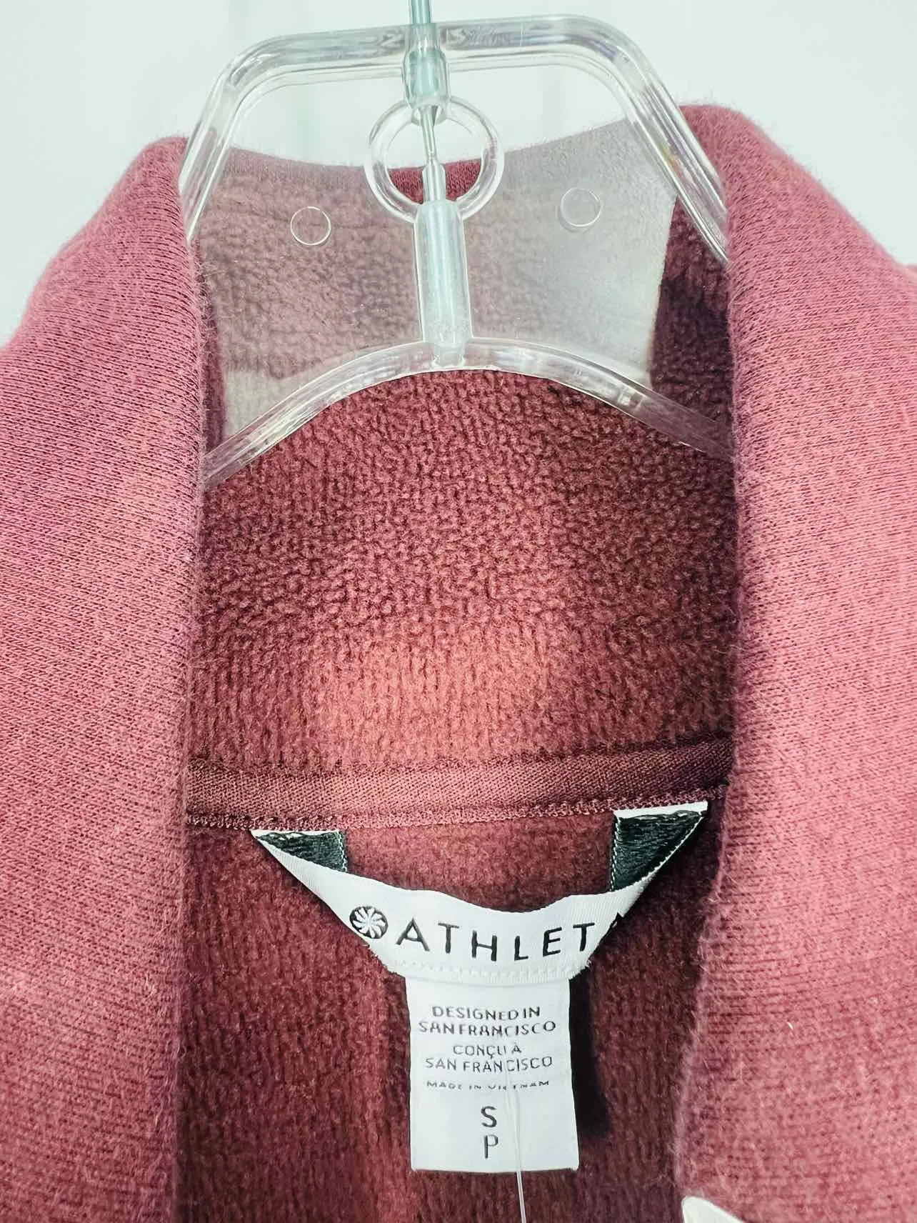 Athleta Größe S Kastanienbraune Tulpe Viertelzip-Aktivpullover