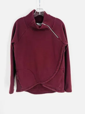 Athleta Größe S Kastanienbraune Tulpe Viertelzip-Aktivpullover