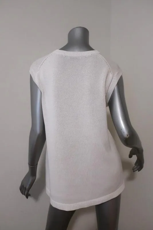Balenciaga Baumwoll-Stricktop Weiß Größe 36 Ärmelloser Pullover
