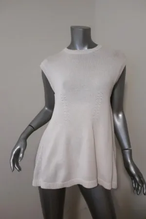 Balenciaga Baumwoll-Stricktop Weiß Größe 36 Ärmelloser Pullover