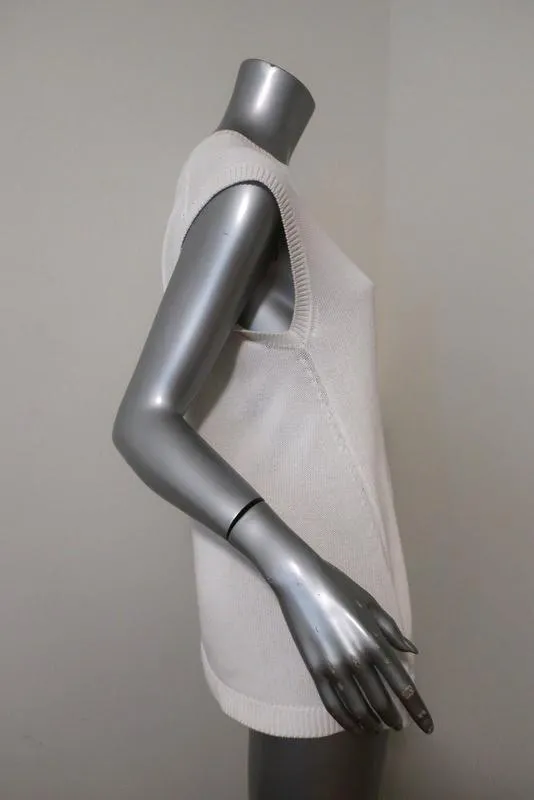 Balenciaga Baumwoll-Stricktop Weiß Größe 36 Ärmelloser Pullover
