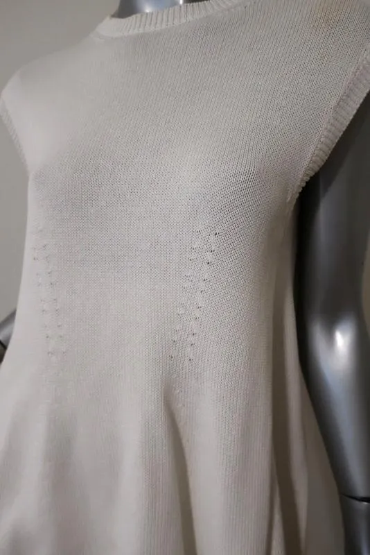 Balenciaga Baumwoll-Stricktop Weiß Größe 36 Ärmelloser Pullover
