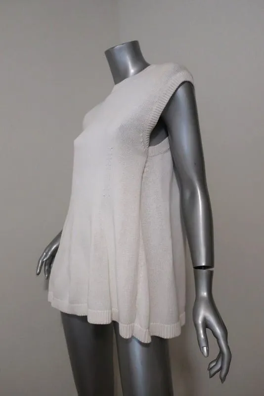 Balenciaga Baumwoll-Stricktop Weiß Größe 36 Ärmelloser Pullover