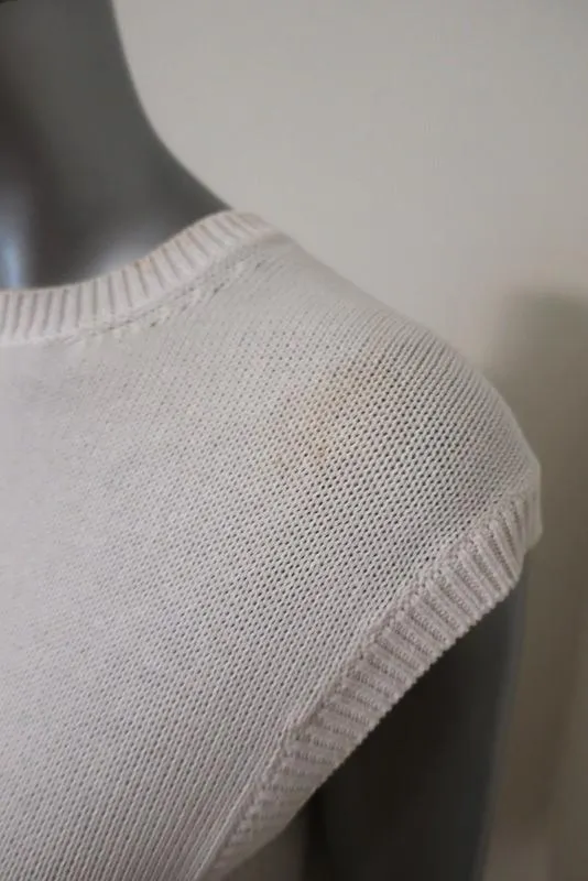 Balenciaga Baumwoll-Stricktop Weiß Größe 36 Ärmelloser Pullover
