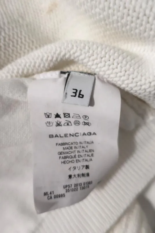 Balenciaga Baumwoll-Stricktop Weiß Größe 36 Ärmelloser Pullover