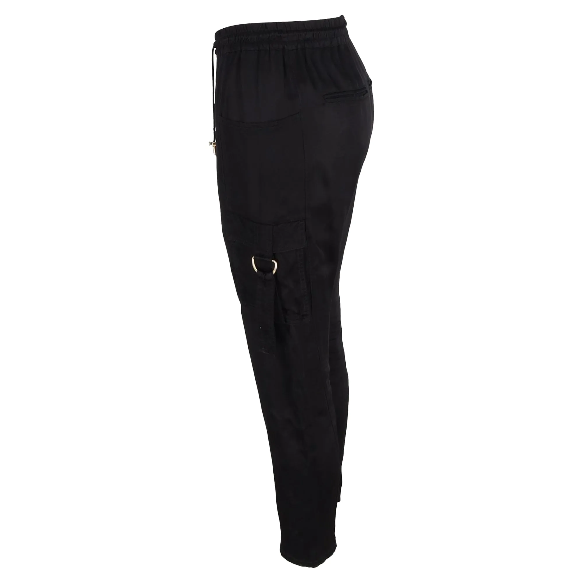 Balmain Slim-Fit Cargo-Hose mit Kordelzug in schwarzer Baumwolle