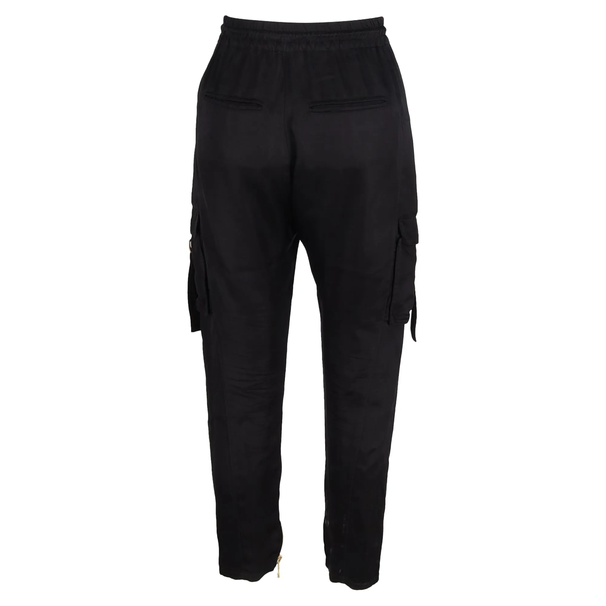 Balmain Slim-Fit Cargo-Hose mit Kordelzug in schwarzer Baumwolle