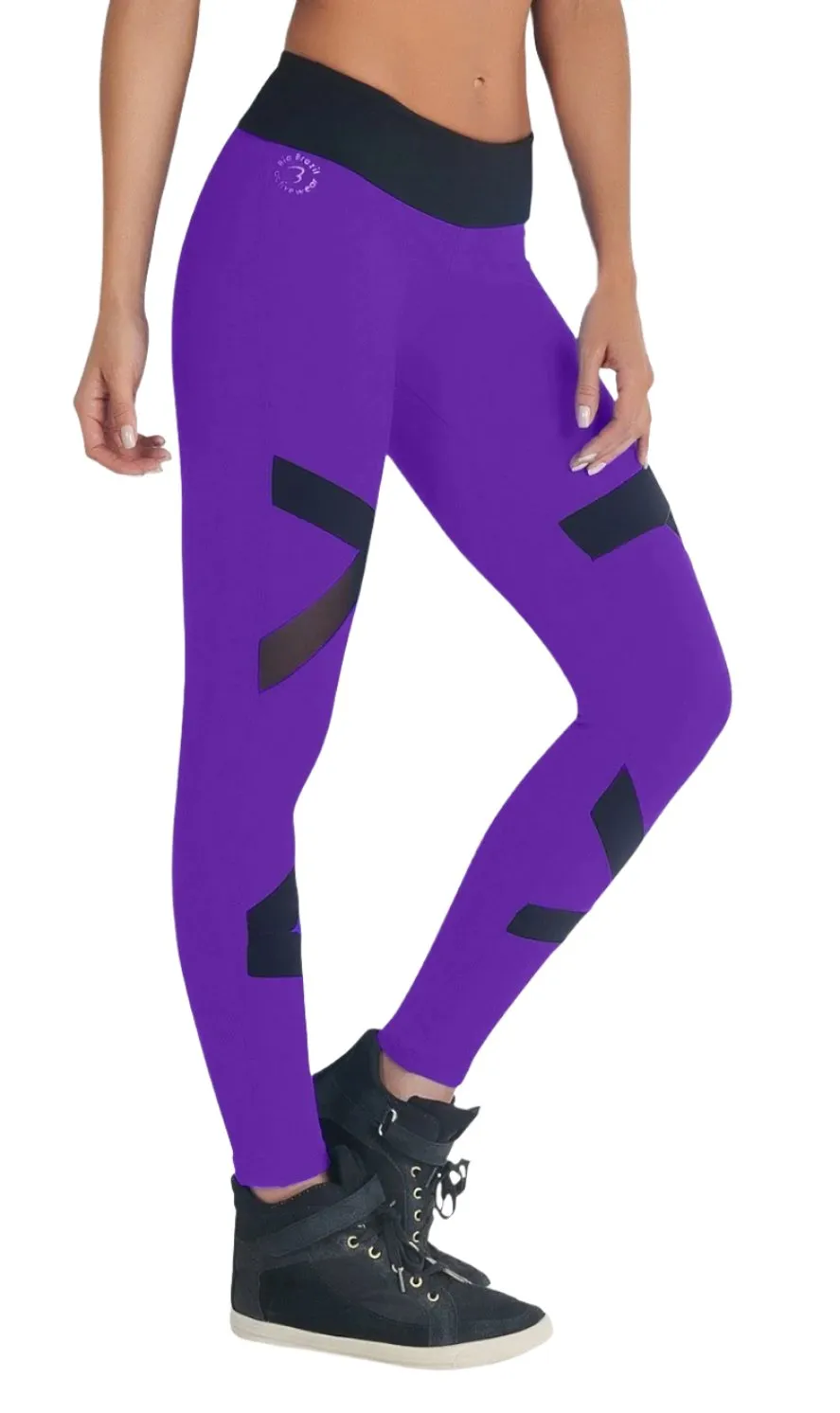 Bia Brazil Color Block Mesh Legging LE5030 Violett/Schwarz