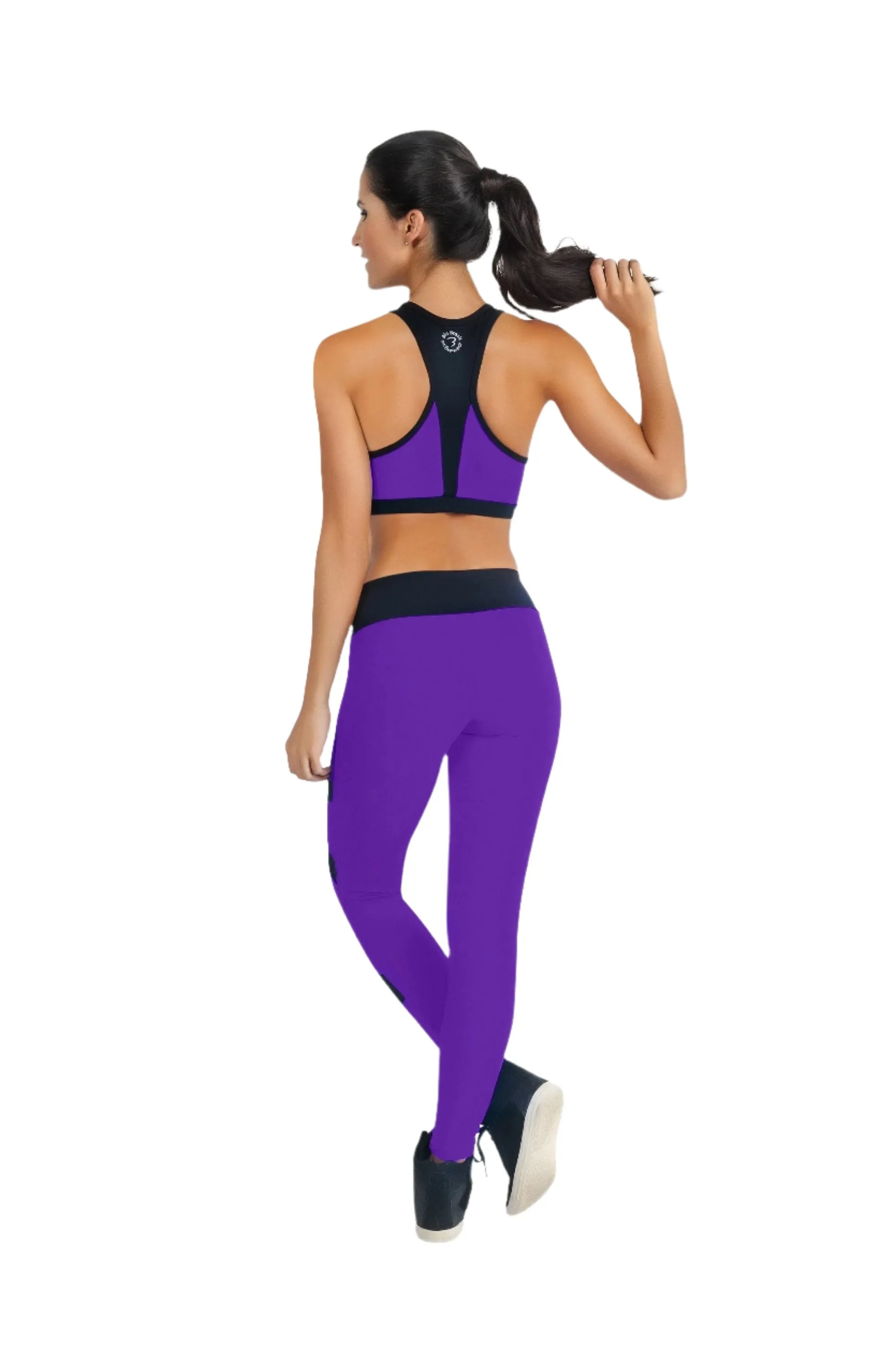 Bia Brazil Color Block Mesh Legging LE5030 Violett/Schwarz