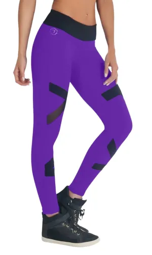 Bia Brazil Color Block Mesh Legging LE5030 Violett/Schwarz