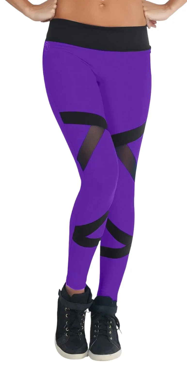 Bia Brazil Color Block Mesh Legging LE5030 Violett/Schwarz