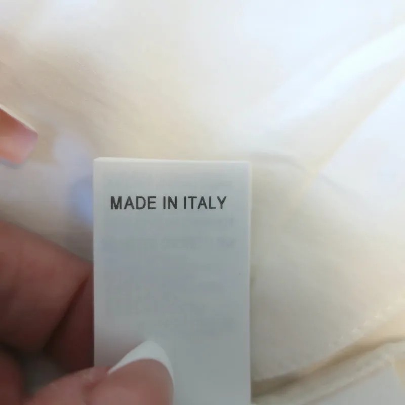 Brunello Cucinelli Monili Epaulette Bluse Weiße Chiffonseide Größe M