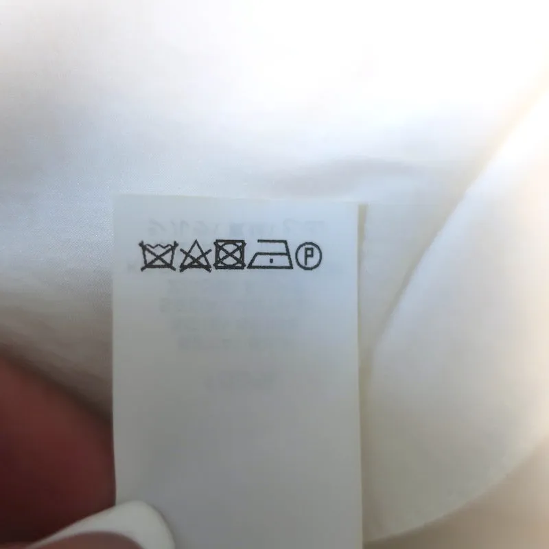 Brunello Cucinelli Monili Epaulette Bluse Weiße Chiffonseide Größe M