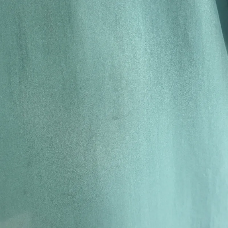Brunello Cucinelli Seiden-Westernhemd Grün Größe Mittel Roll-Ärmel-Bluse