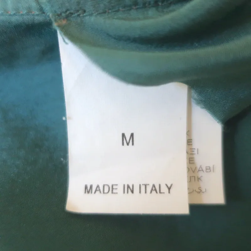 Brunello Cucinelli Seiden-Westernhemd Grün Größe Mittel Roll-Ärmel-Bluse