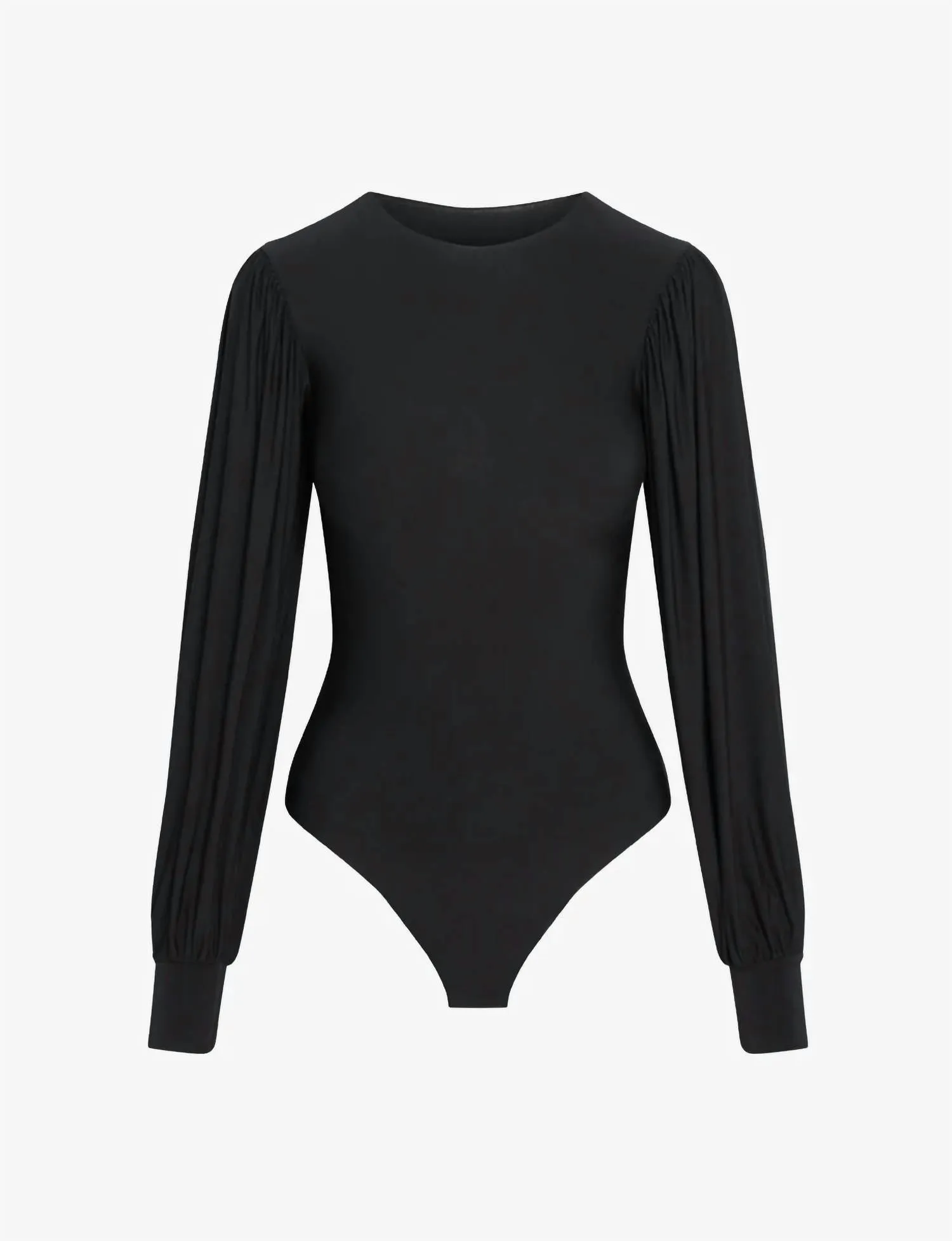 Butter Balloon Ärmel Body in Schwarz