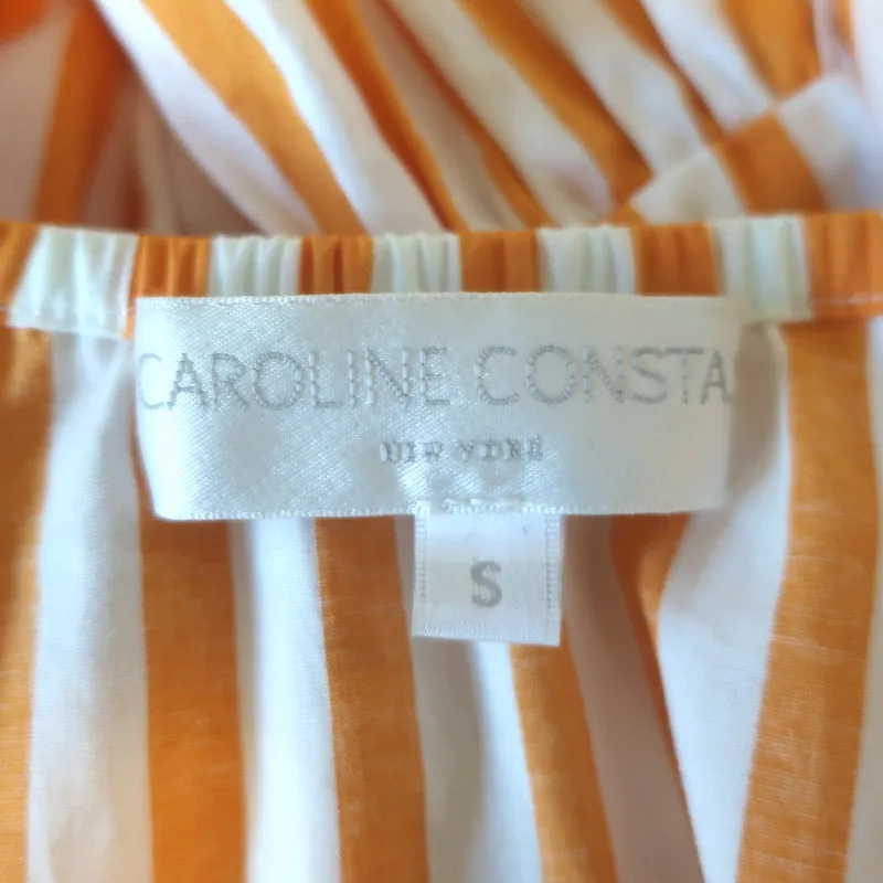 Caroline Constas Onira Twist-Front Schulterfreies Top Orange Streifen Größe S