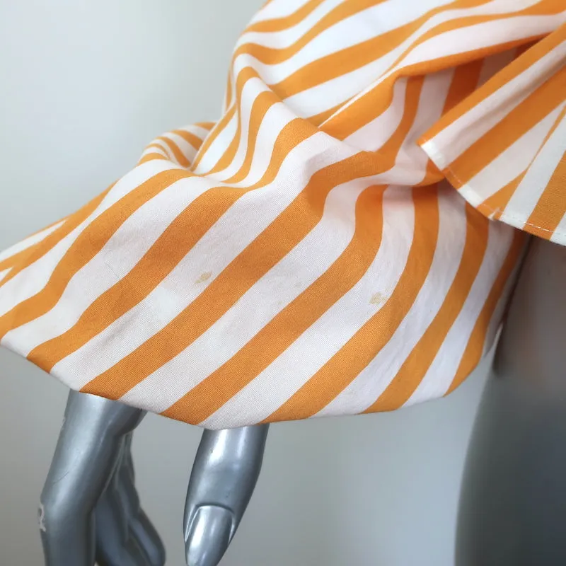 Caroline Constas Onira Twist-Front Schulterfreies Top Orange Streifen Größe S