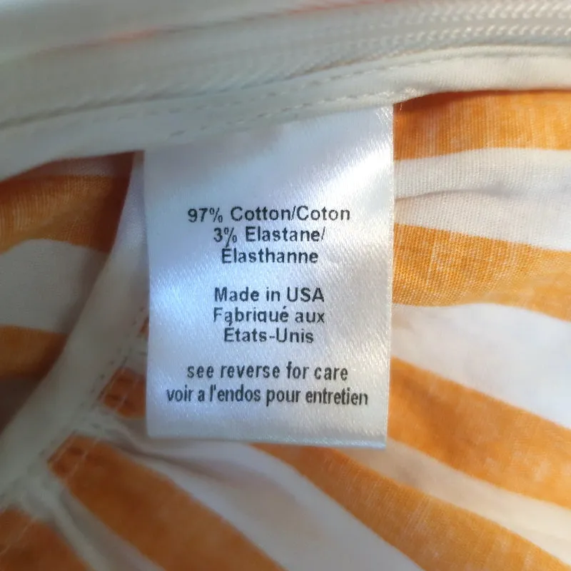 Caroline Constas Onira Twist-Front Schulterfreies Top Orange Streifen Größe S