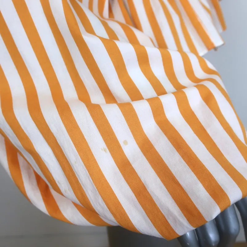 Caroline Constas Onira Twist-Front Schulterfreies Top Orange Streifen Größe S