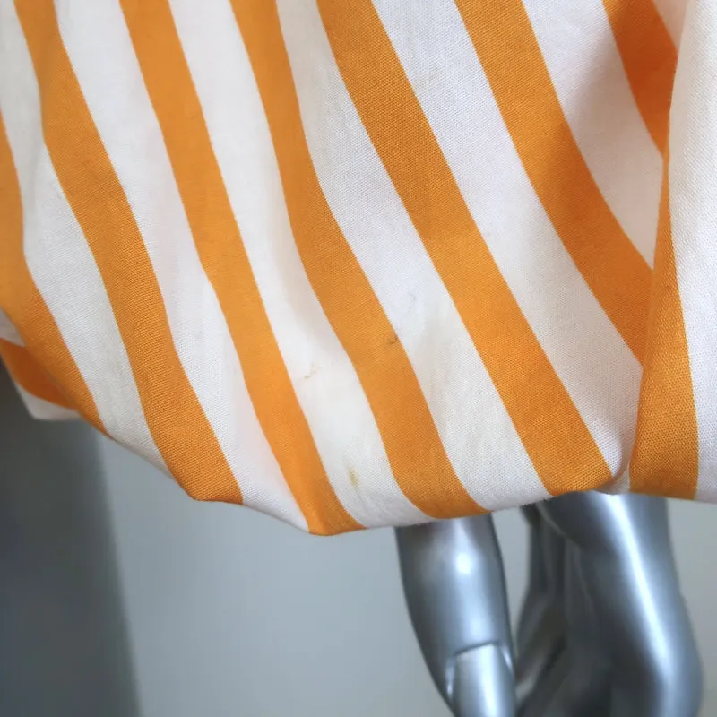Caroline Constas Onira Twist-Front Schulterfreies Top Orange Streifen Größe S